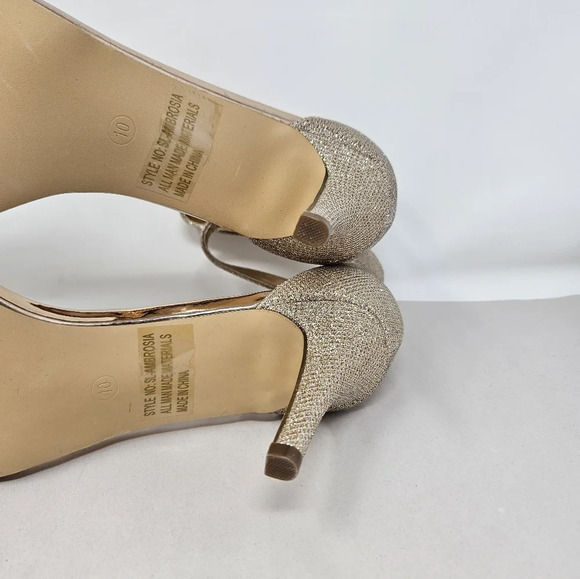 Shoeland High Heels Womens Sz 10 Ambrosia Rose Gold Sparkles Wedding Formal - Picture 8 of 11